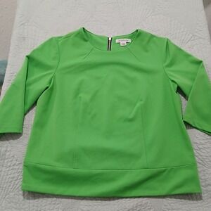 Vintage Liz Calibourne Women's Blouse Top Green Size Large